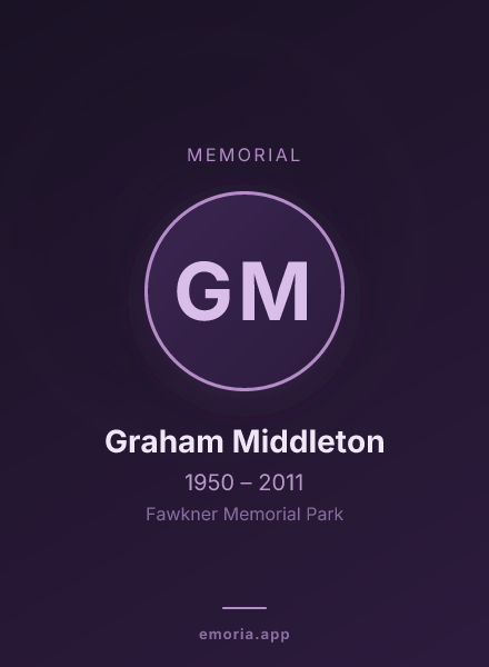 Memorial portrait of Graham Middleton