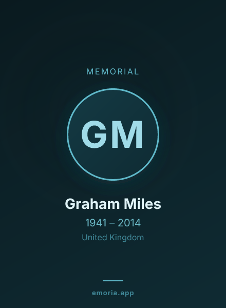 Memorial portrait of Graham Miles