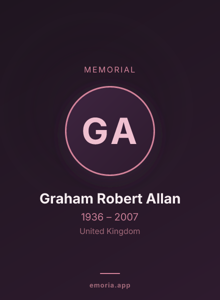 Memorial portrait of Graham Robert Allan