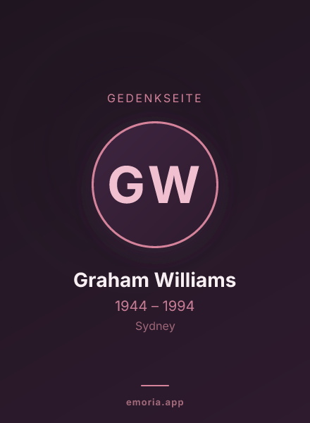 Gedenkportrait von Graham Williams
