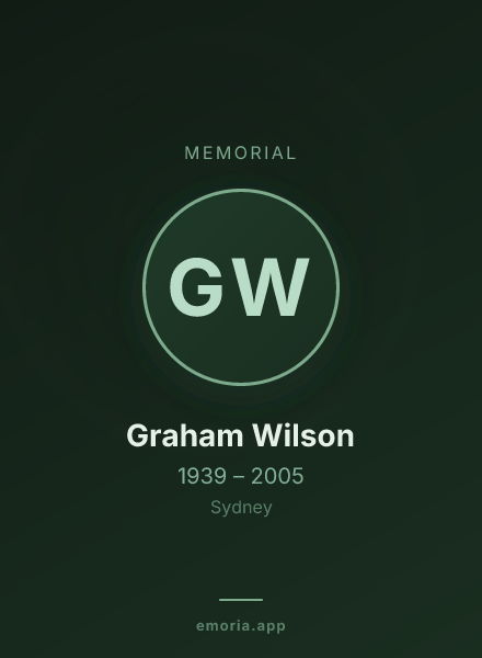 Memorial portrait of Graham Wilson