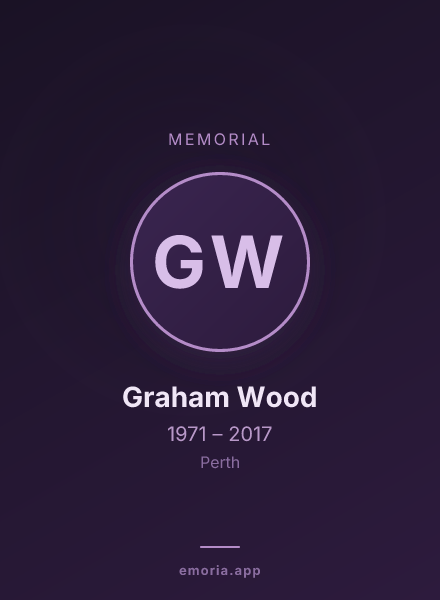 Memorial portrait of Graham Wood