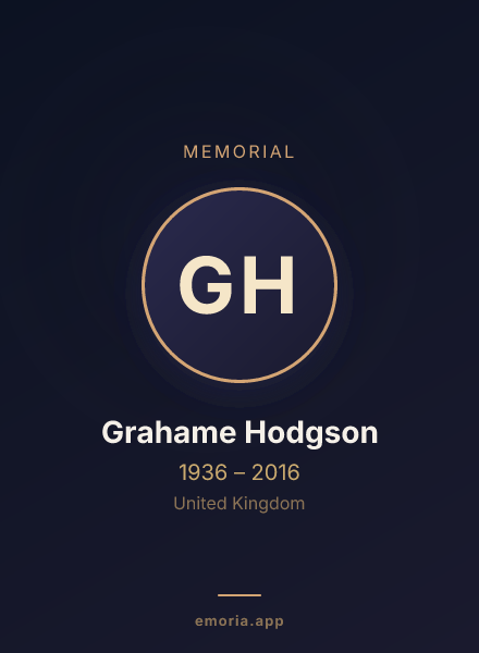 Memorial portrait of Grahame Hodgson