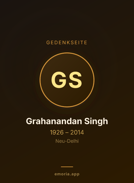 Gedenkportrait von Grahanandan Singh