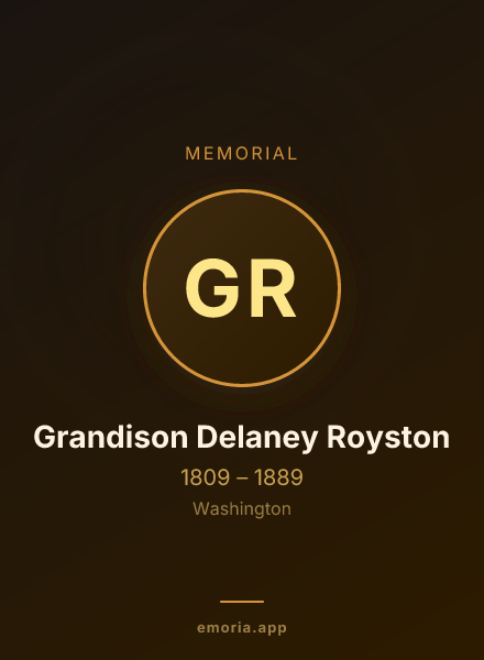 Memorial portrait of Grandison Delaney Royston
