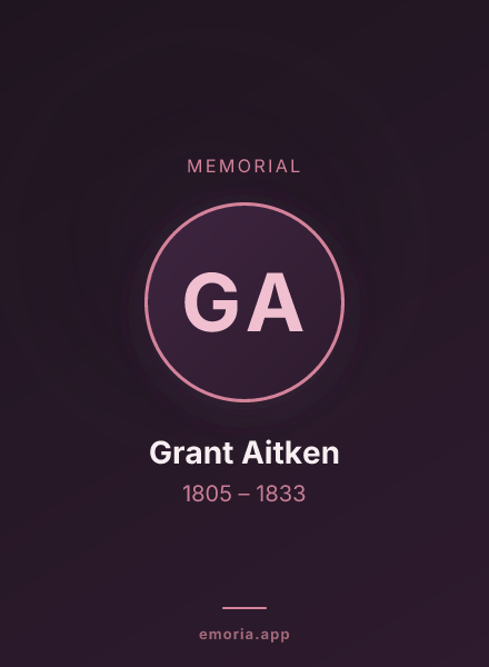 Memorial portrait of Grant Aitken