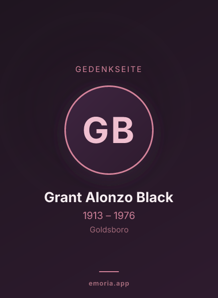 Gedenkportrait von Grant Alonzo Black