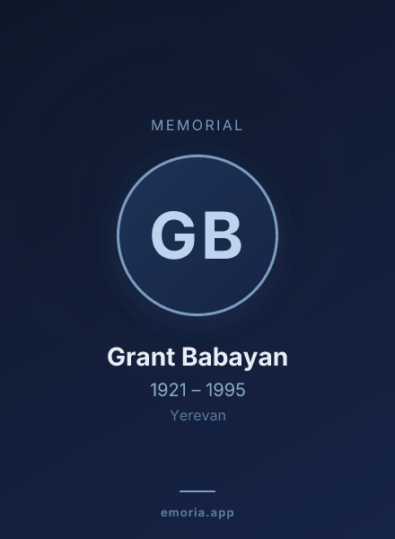 Memorial portrait of Grant Babayan