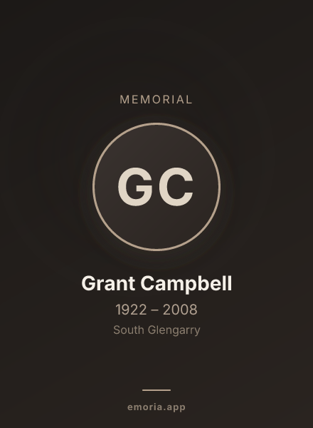 Memorial portrait of Grant Campbell