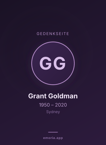 Gedenkportrait von Grant Goldman