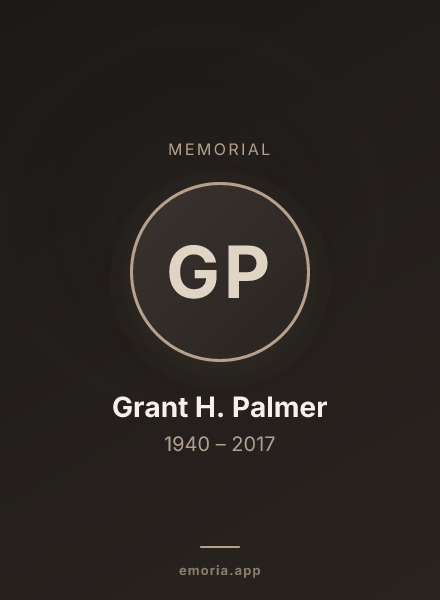 Memorial portrait of Grant H. Palmer