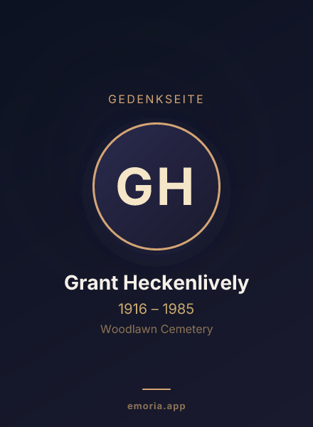 Gedenkportrait von Grant Heckenlively