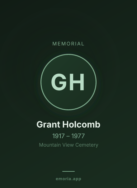 Memorial portrait of Grant Holcomb