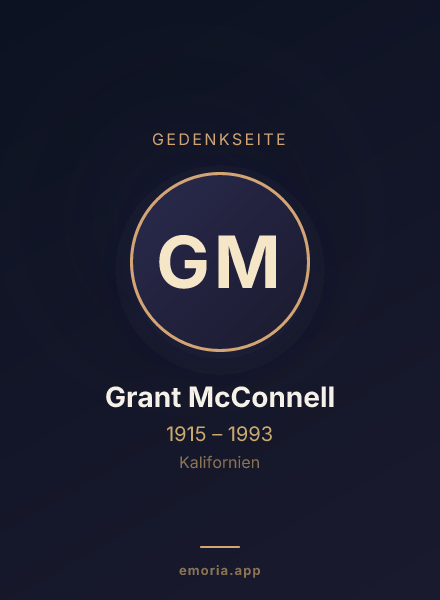 Gedenkportrait von Grant McConnell