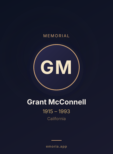 Memorial portrait of Grant McConnell