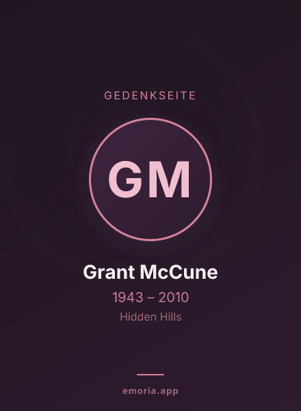 Gedenkportrait von Grant McCune