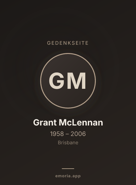 Gedenkportrait von Grant McLennan