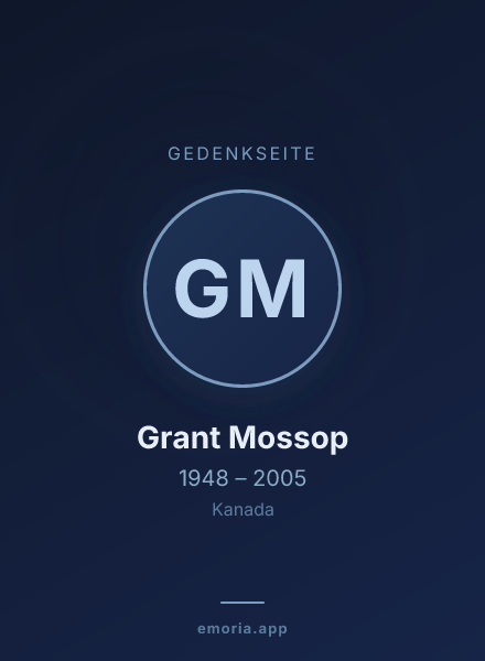 Gedenkportrait von Grant Mossop