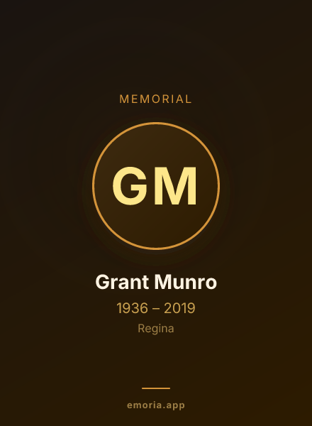 Memorial portrait of Grant Munro