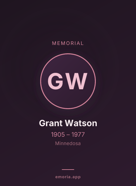 Memorial portrait of Grant Watson