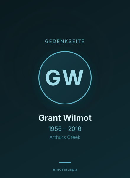 Gedenkportrait von Grant Wilmot