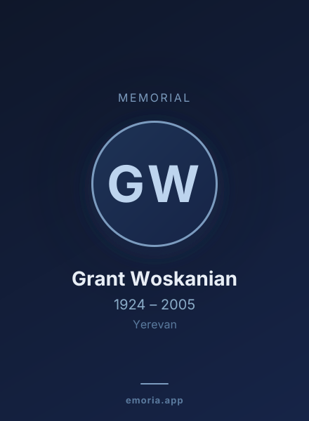 Memorial portrait of Grant Woskanian