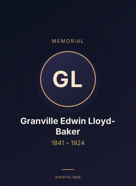 Memorial portrait of Granville Edwin Lloyd-Baker