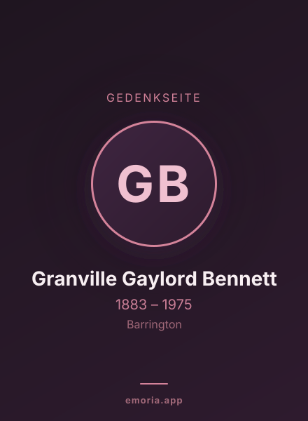 Gedenkportrait von Granville Gaylord Bennett