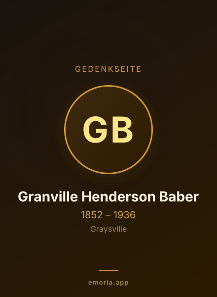 Gedenkportrait von Granville Henderson Baber