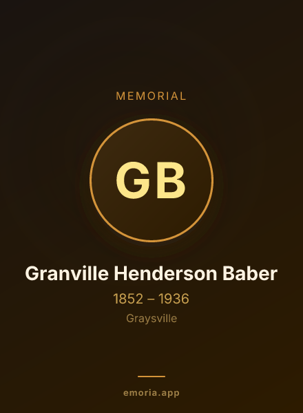 Memorial portrait of Granville Henderson Baber