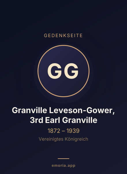 Gedenkportrait von Granville Leveson-Gower, 3rd Earl Granville
