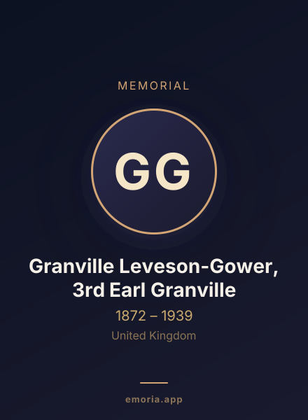 Memorial portrait of Granville Leveson-Gower, 3rd Earl Granville