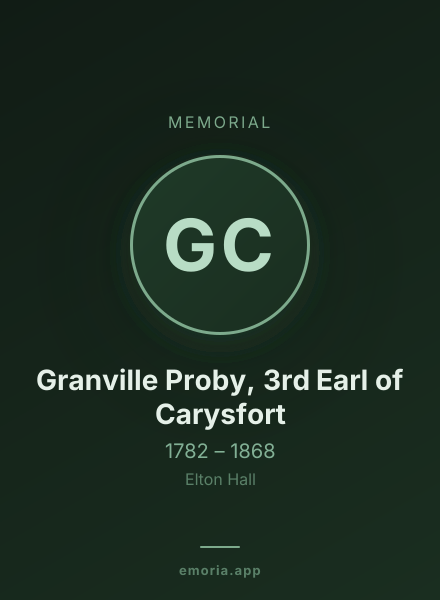 Memorial portrait of Granville Proby, 3rd Earl of Carysfort