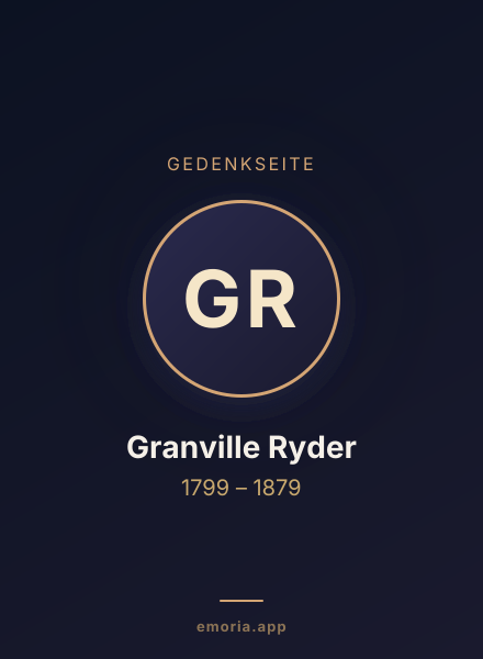 Gedenkportrait von Granville Ryder