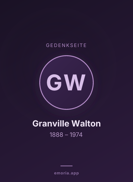 Gedenkportrait von Granville Walton