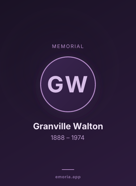Memorial portrait of Granville Walton