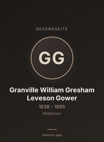 Gedenkportrait von Granville William Gresham Leveson Gower