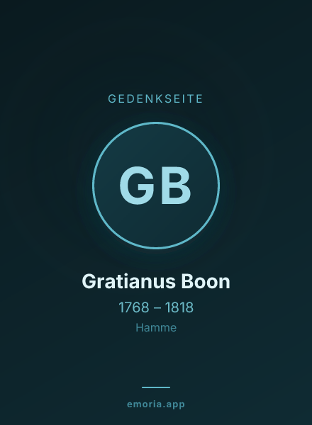 Gedenkportrait von Gratianus Boon