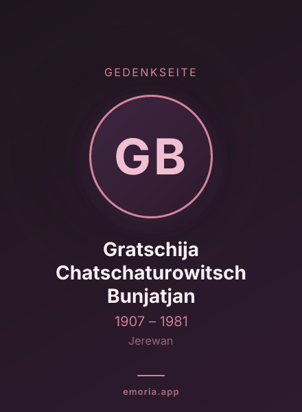 Gedenkportrait von Gratschija Chatschaturowitsch Bunjatjan