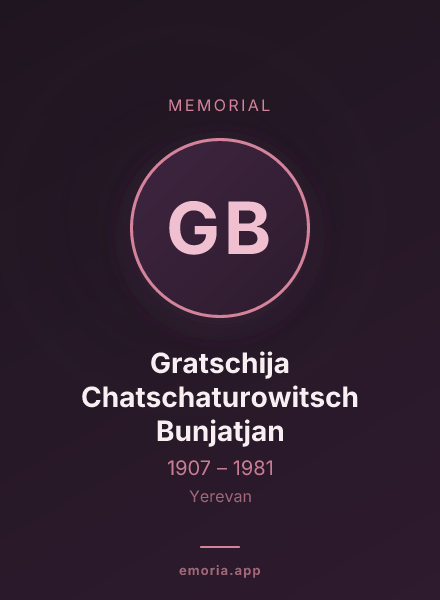 Memorial portrait of Gratschija Chatschaturowitsch Bunjatjan