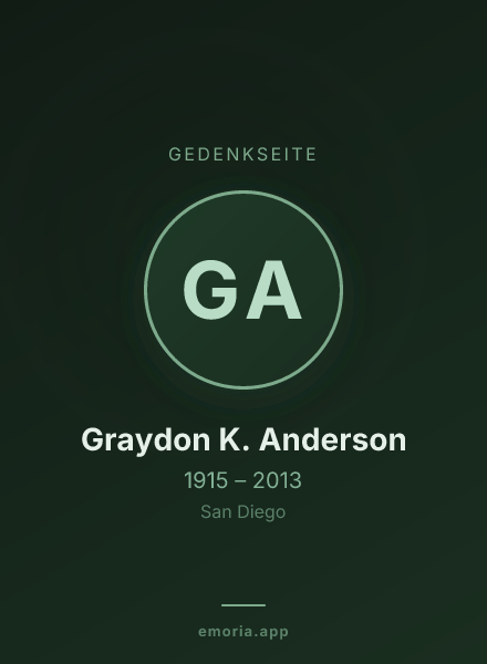 Gedenkportrait von Graydon K. Anderson