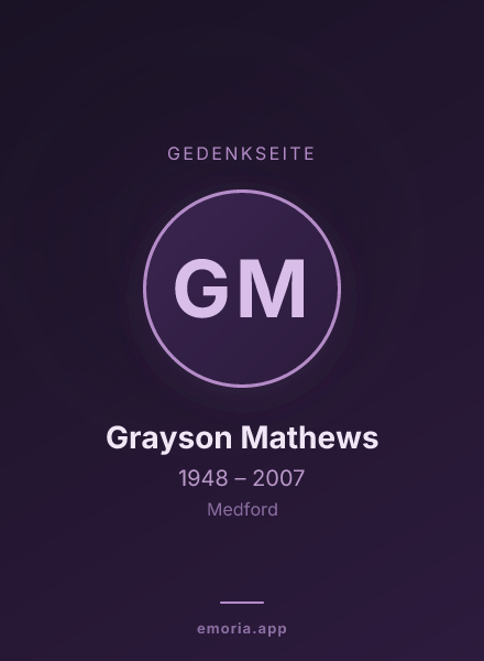 Gedenkportrait von Grayson Mathews