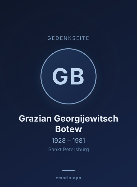 Gedenkportrait von Grazian Georgijewitsch Botew