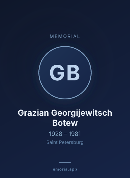 Memorial portrait of Grazian Georgijewitsch Botew