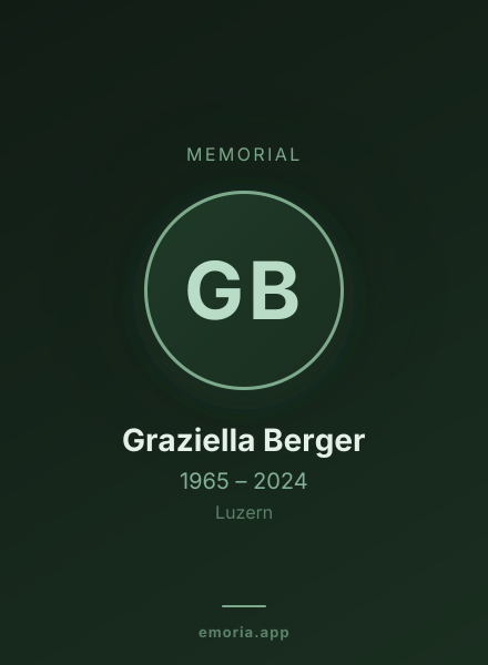 Memorial portrait of Graziella Berger