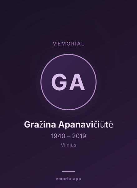 Memorial portrait of Gražina Apanavičiūtė
