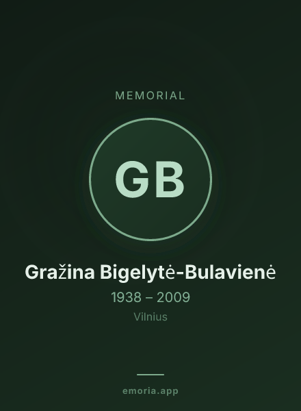 Memorial portrait of Gražina Bigelytė-Bulavienė