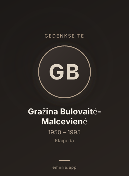 Gedenkportrait von Gražina Bulovaitė-Malcevienė