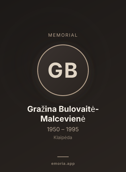 Memorial portrait of Gražina Bulovaitė-Malcevienė
