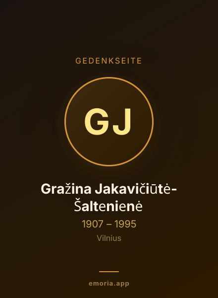 Gedenkportrait von Gražina Jakavičiūtė-Šaltenienė